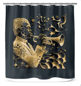 Vibrant Violin Virtuoso Shower Curtain
